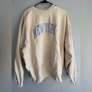 Brandy Melville Cream OS crewneck sweatshirt